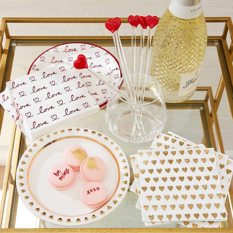 Gold Hearts Paper Cocktail Napkins