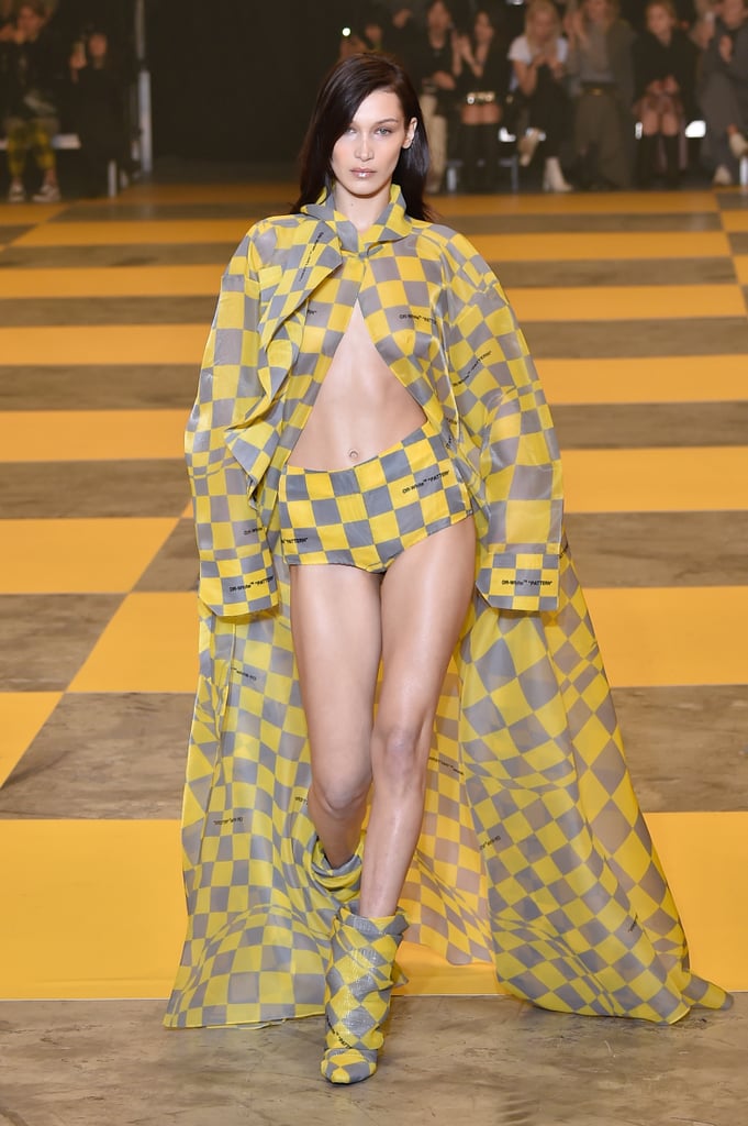 Rihanna's Off-White Yellow Checkered Cape Set April 2019