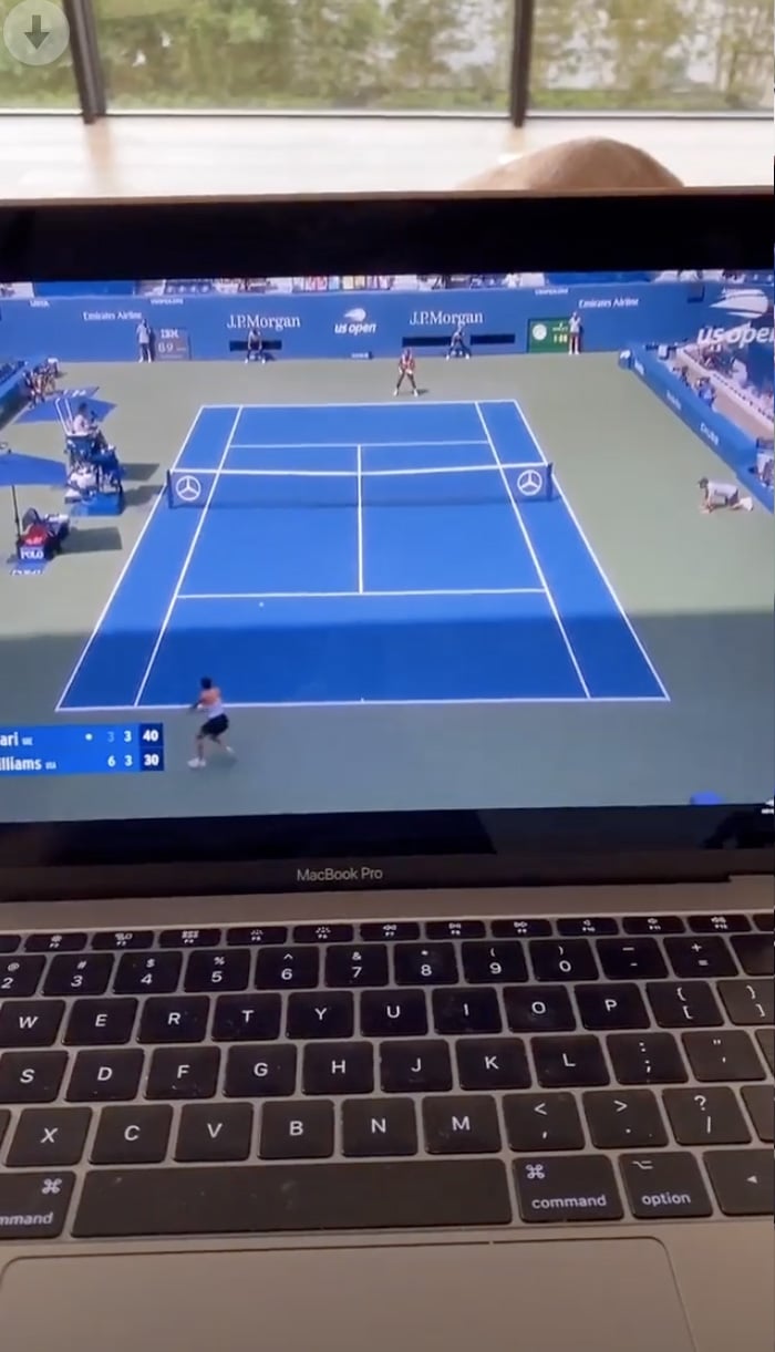 Serena and Olympia Spent Time Reviewing Matches For Some Pre-Lesson Practice