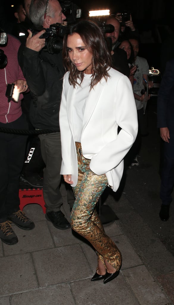 Victoria Beckham's Gold Trousers September 2018