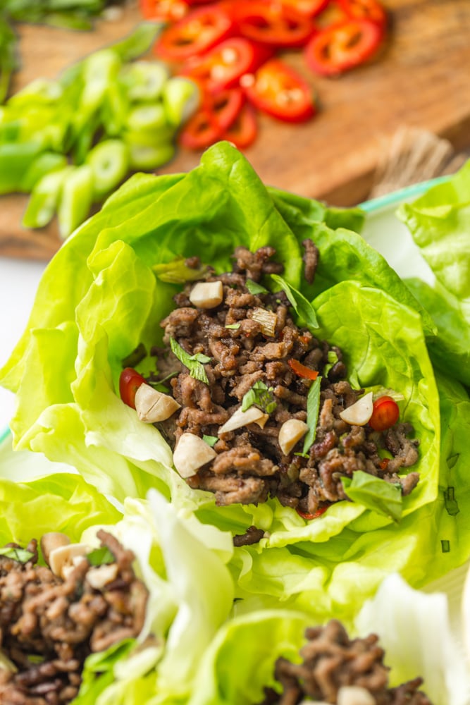 Spicy Beef Lettuce Wraps Quick LowCarb Dinner Recipes POPSUGAR Fitness Photo 4