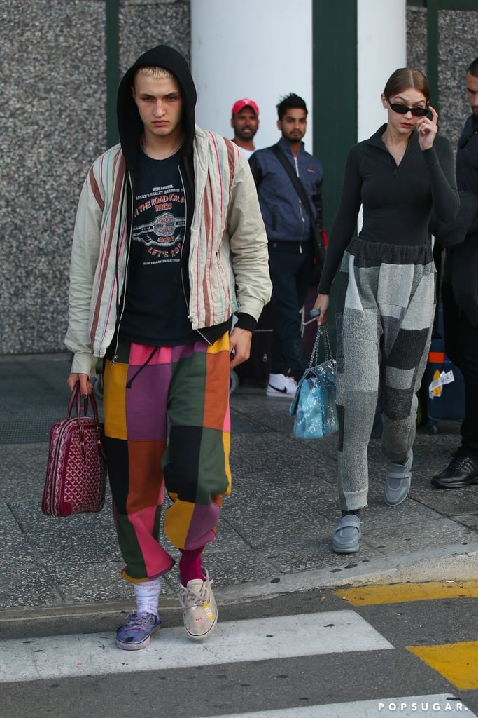 Gigi and Anwar Hadid Patchwork Pants in Milan