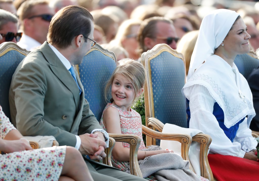 Princess Estelle Enjoying a Conversation With Prince Daniel