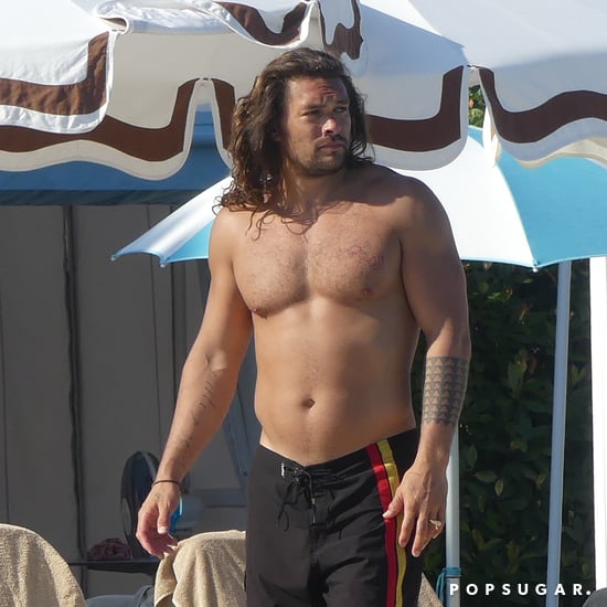 Jason Momoa Shirtless With Lisa Bonet in Venice June 2019