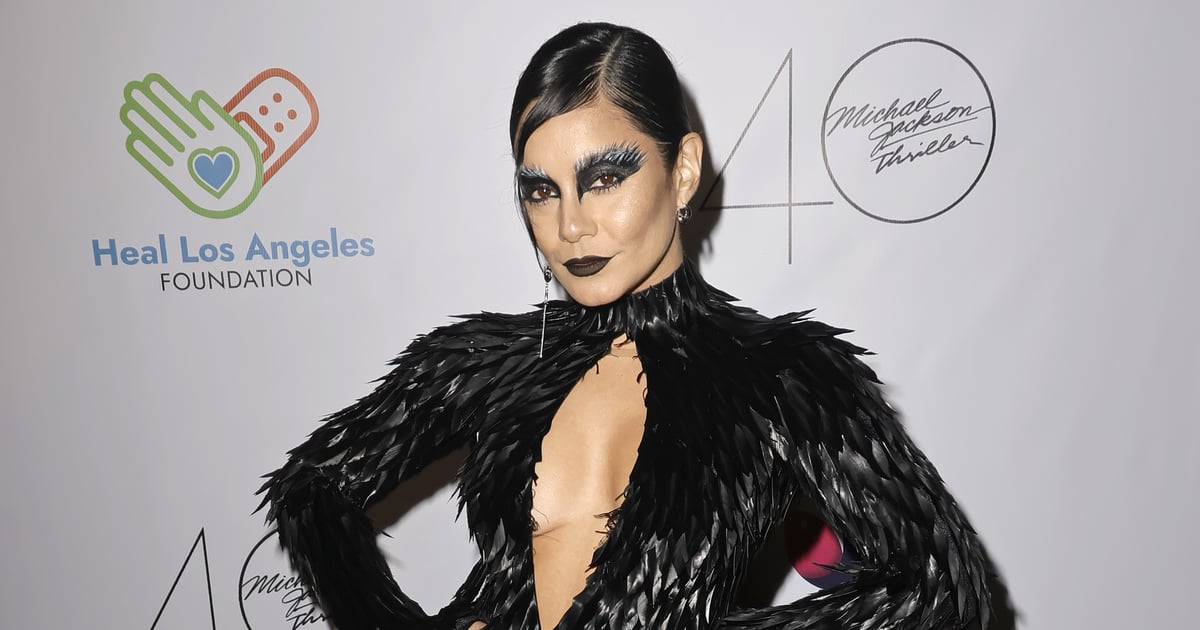 Vanessa Hudgens’s Feather Cutout Gown For Halloween