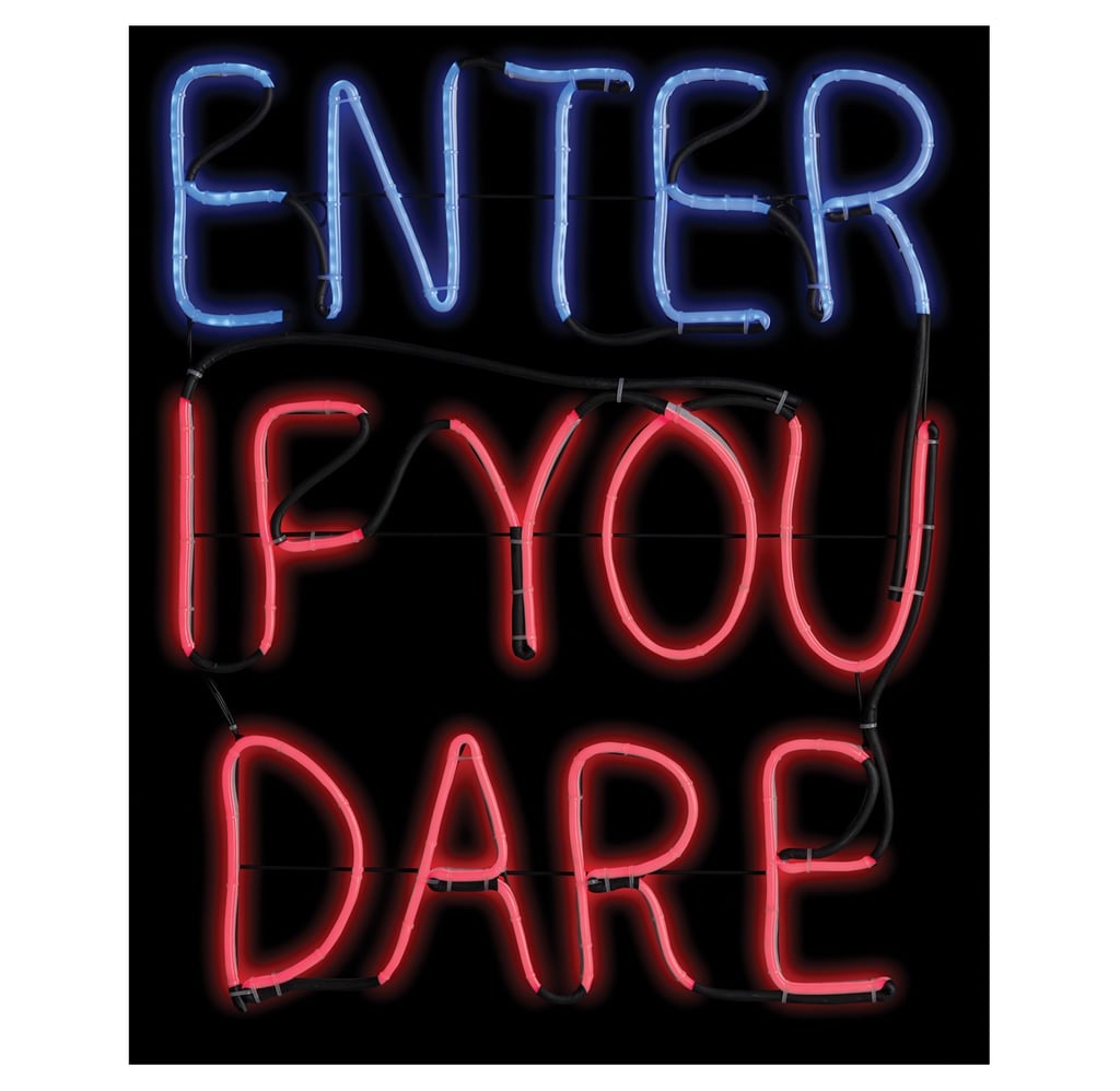 Halloween Enter If You Dare Glow Light Sign