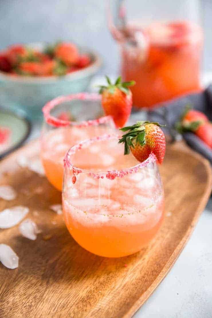 Pink Champagne Strawberry Margaritas