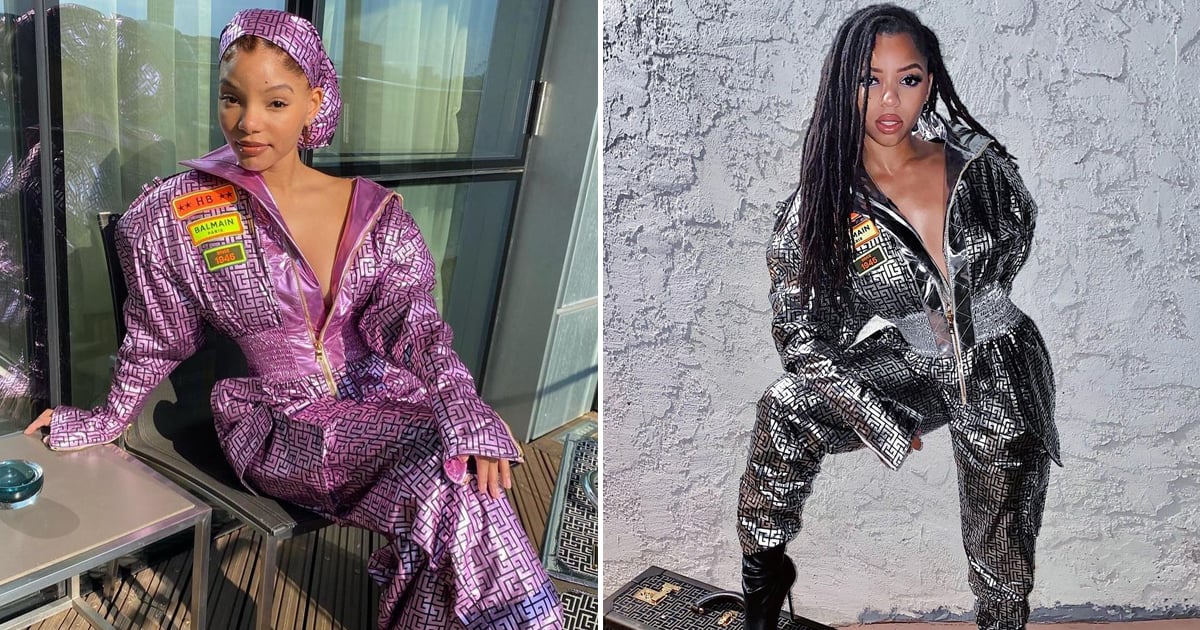 Chloe x Halle Had a Twinning Moment in These Futuristic Balmain Jumpsuits and 4-Inch Heels