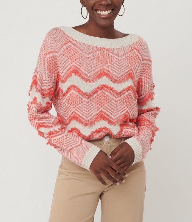 Loft Zig Zag Fringe Sweater