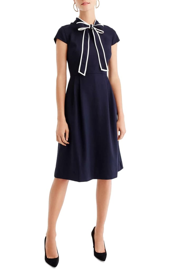 J.Crew Petite Tie-Neck Dress