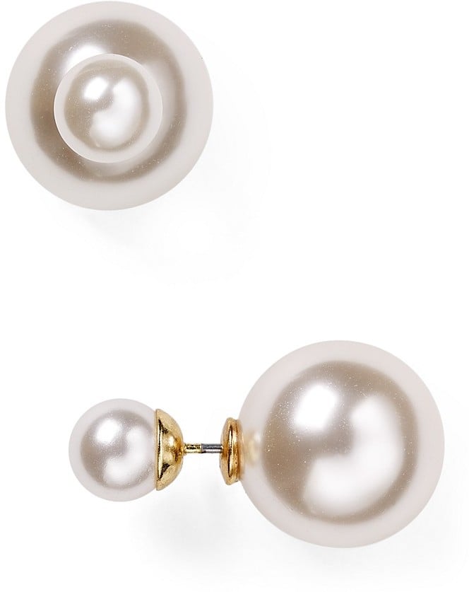 Aqua Front & Back Pearl Studs