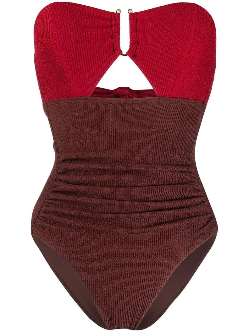 Self-Portrait Two-Tone Strapless One Piece