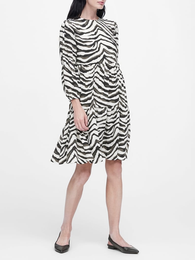 Japan Exclusive Zebra Print Tiered Dress