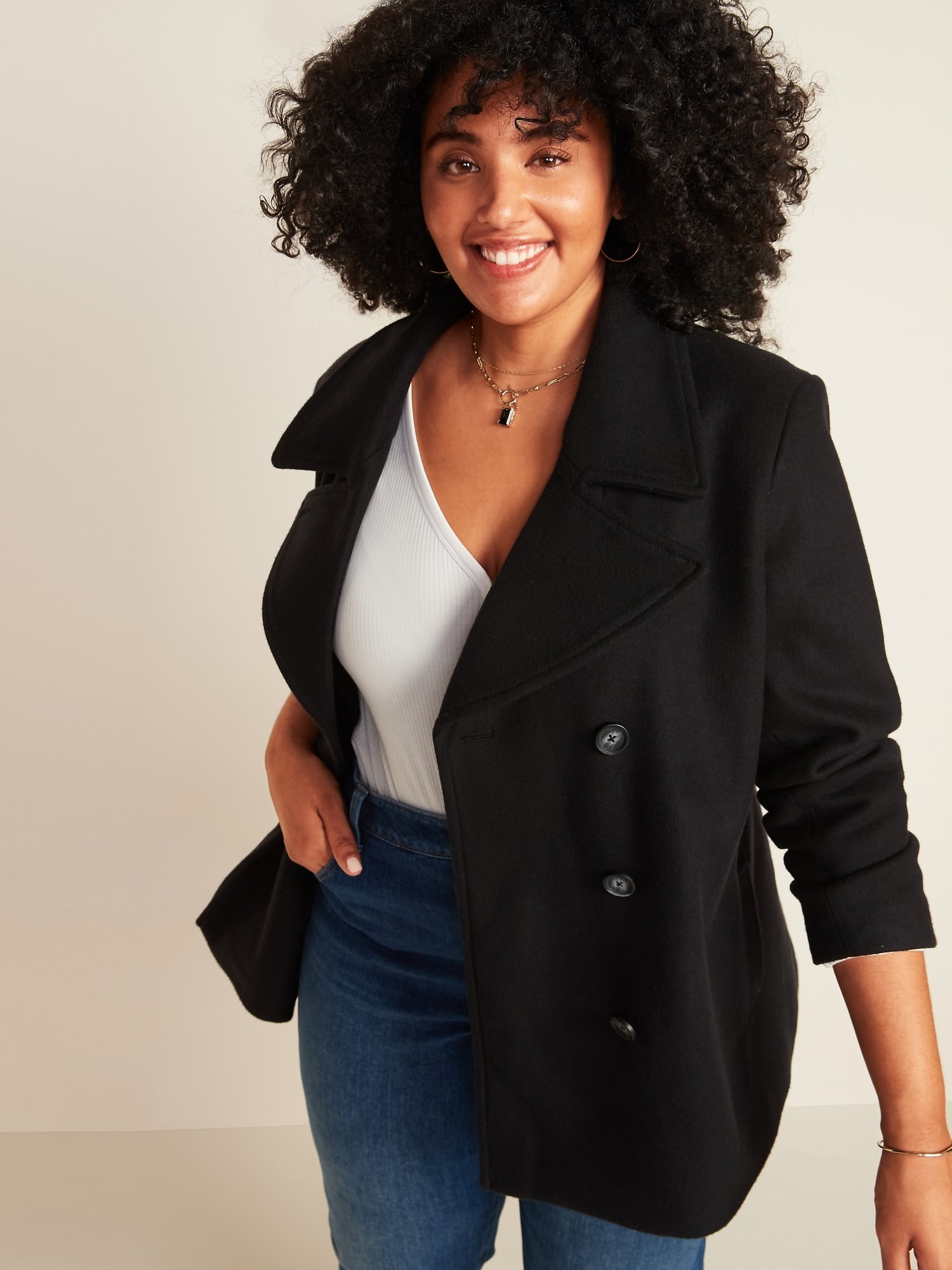 Soft shop brushed peacoat