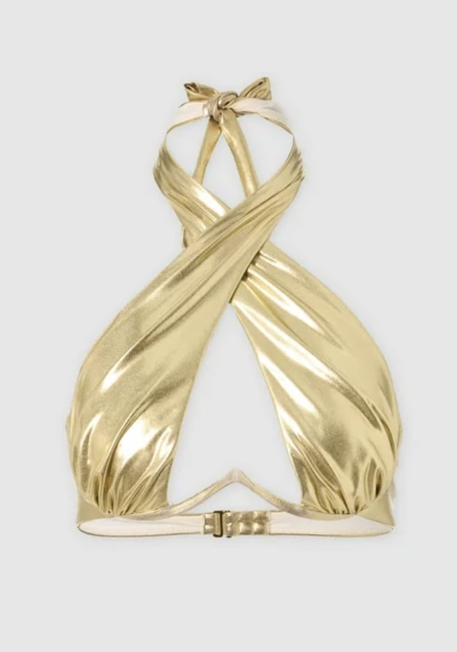 Hot Girl Summer by Megan Thee Stallion Dipped in Gold Bikini Top