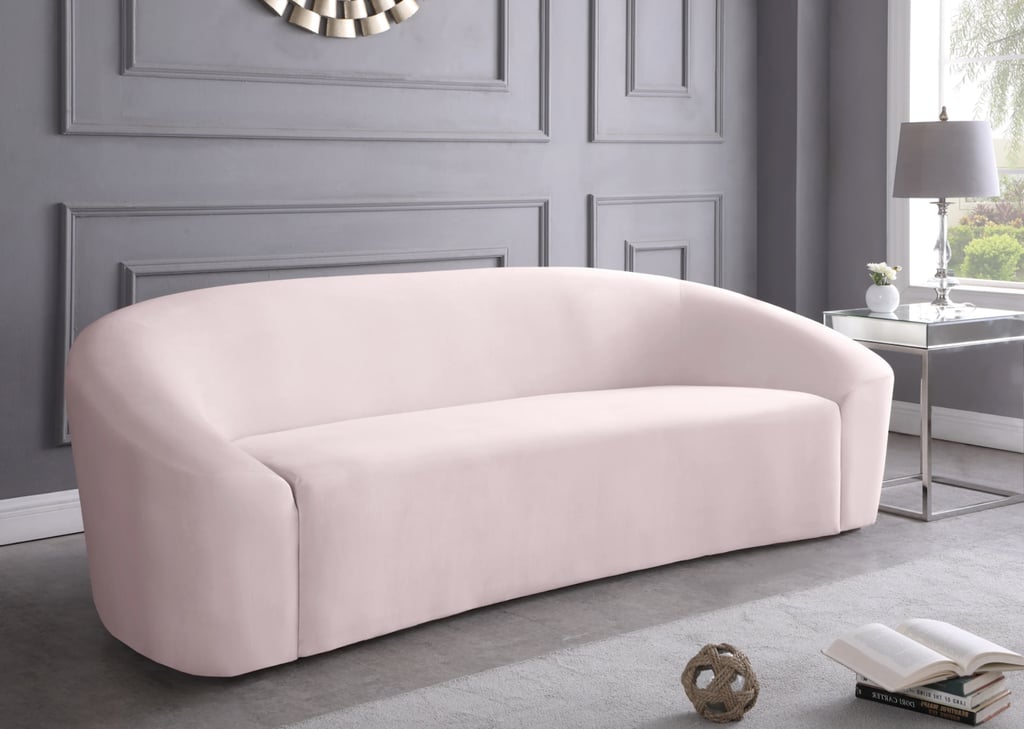 A Floor Sofa: AllModern Robeline Velvet Curved Sofa
