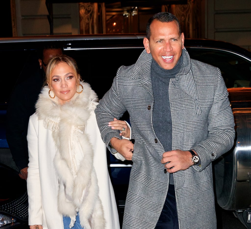 Jennifer Lopez's White Coat and Sneakers With Alex Rodriguez