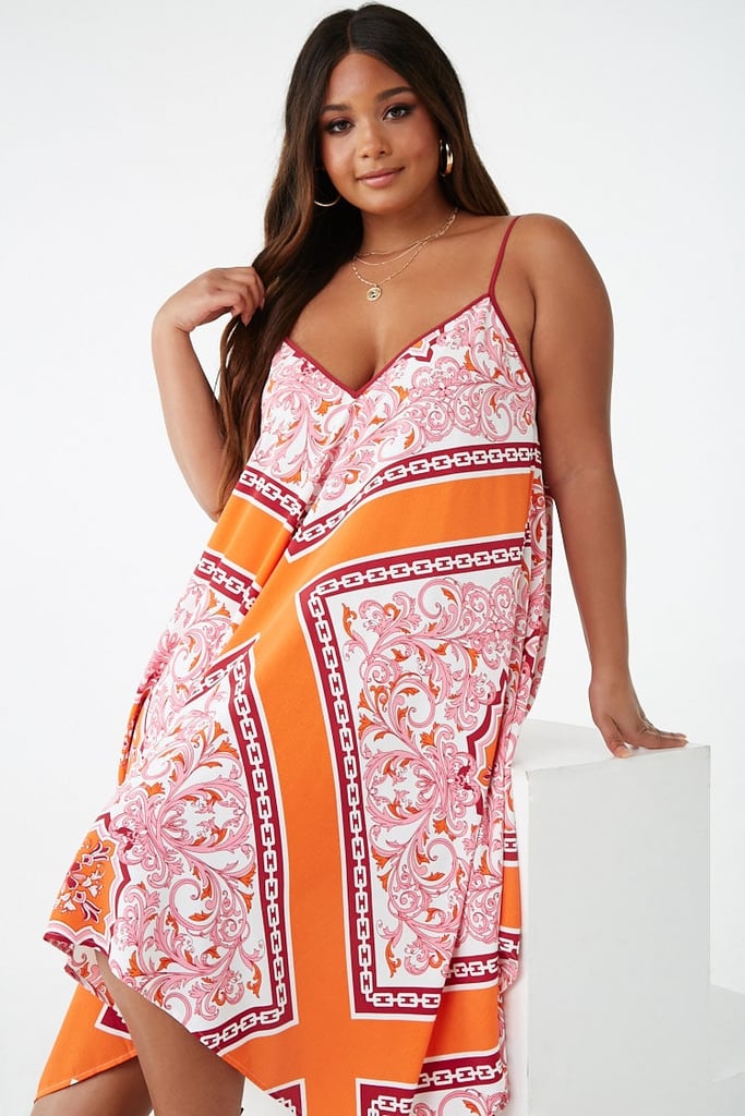 Plus-Size Baroque Print Dress