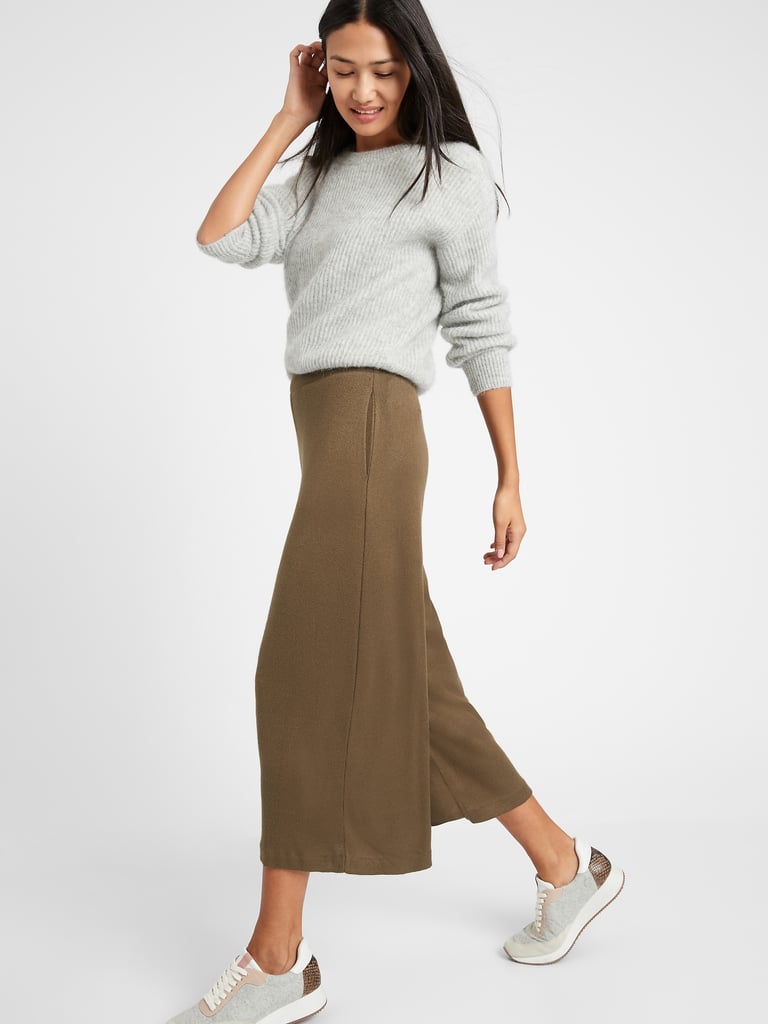 Banana Republic Ribbed-Knit Wide-Leg Lounge Pants