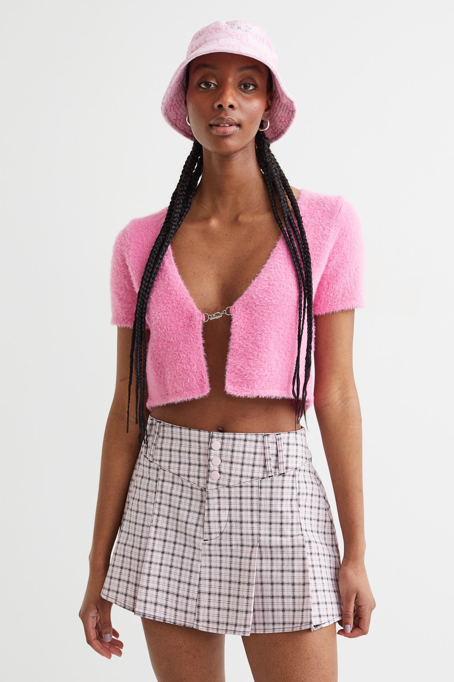 School Girl Costume Crop Top Tie Underboob Cut Out Pleated Mini