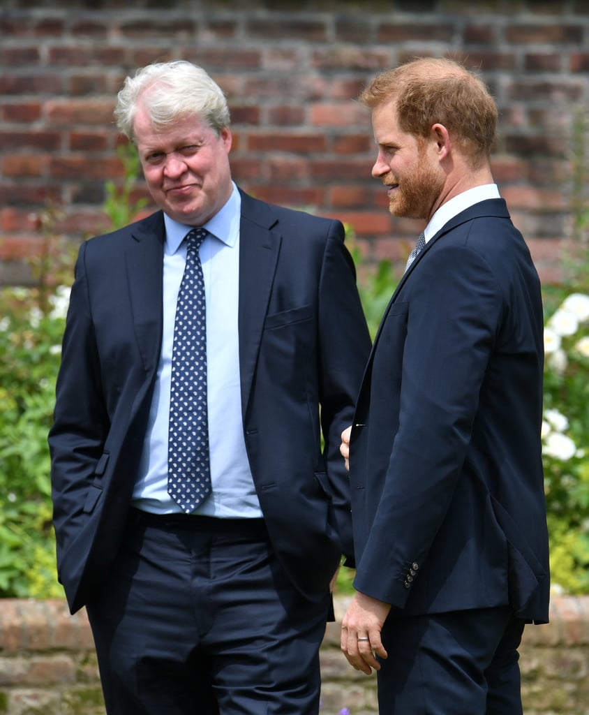 Prince Harry and Earl Spencer at the Unveiling of the Princess Diana Statue