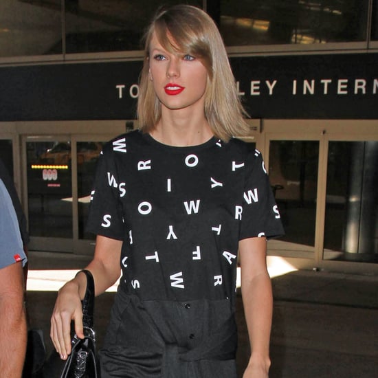Taylor Swift Wearing Dress That Says Her Name