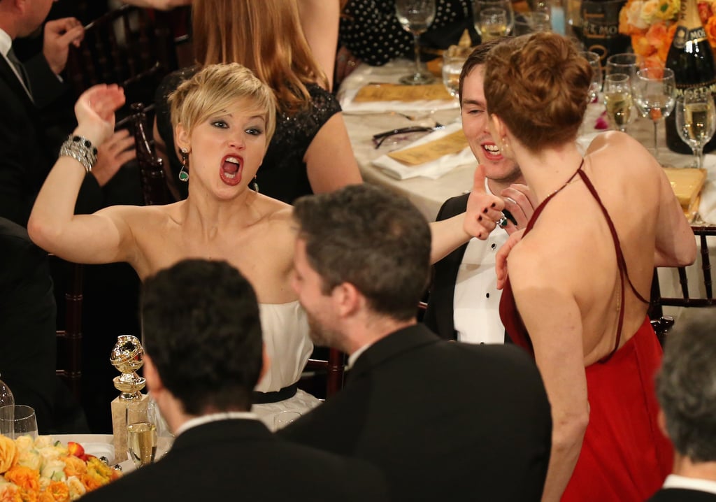 Jennifer Lawrence couldn't contain her excitement when Amy Adams won best actress for American Hustle.
Source: Christopher Polk/NBC/NBCU Photo Bank/NBC