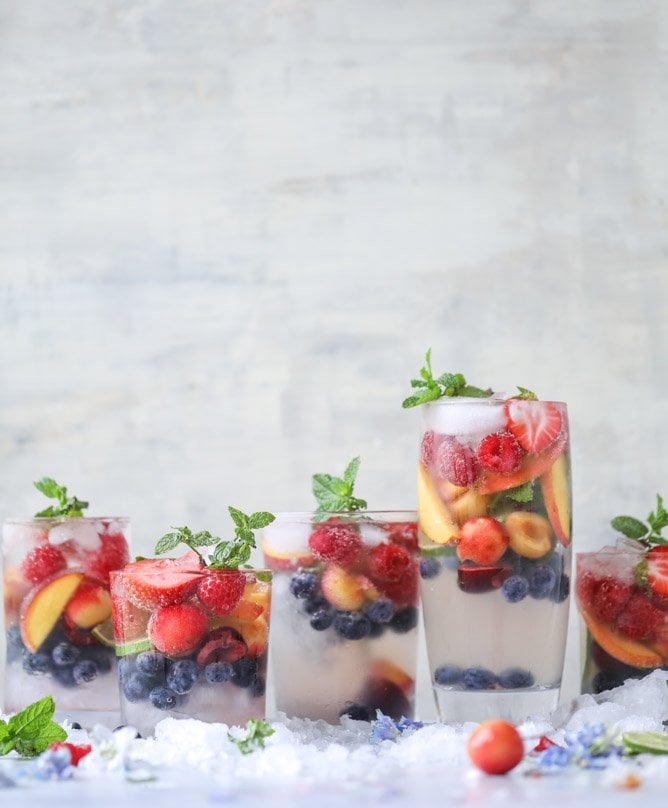 Rainbow Coconut Water Spritzers