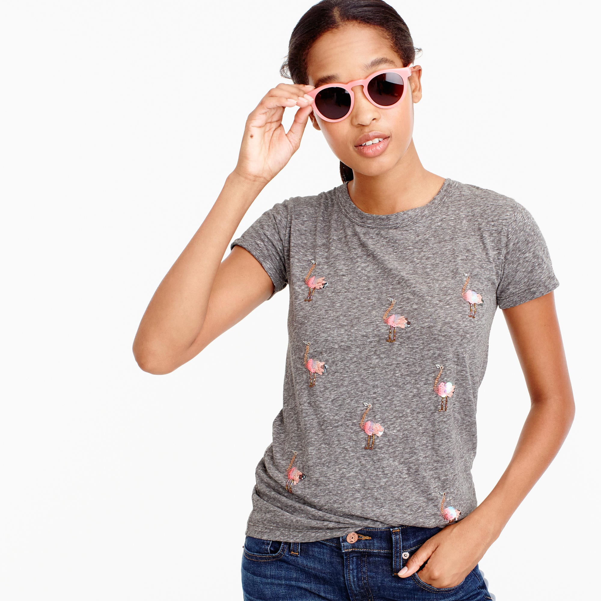 If Your Gift Card Is For $50: J.Crew Beaded ostrich T-shirt ...