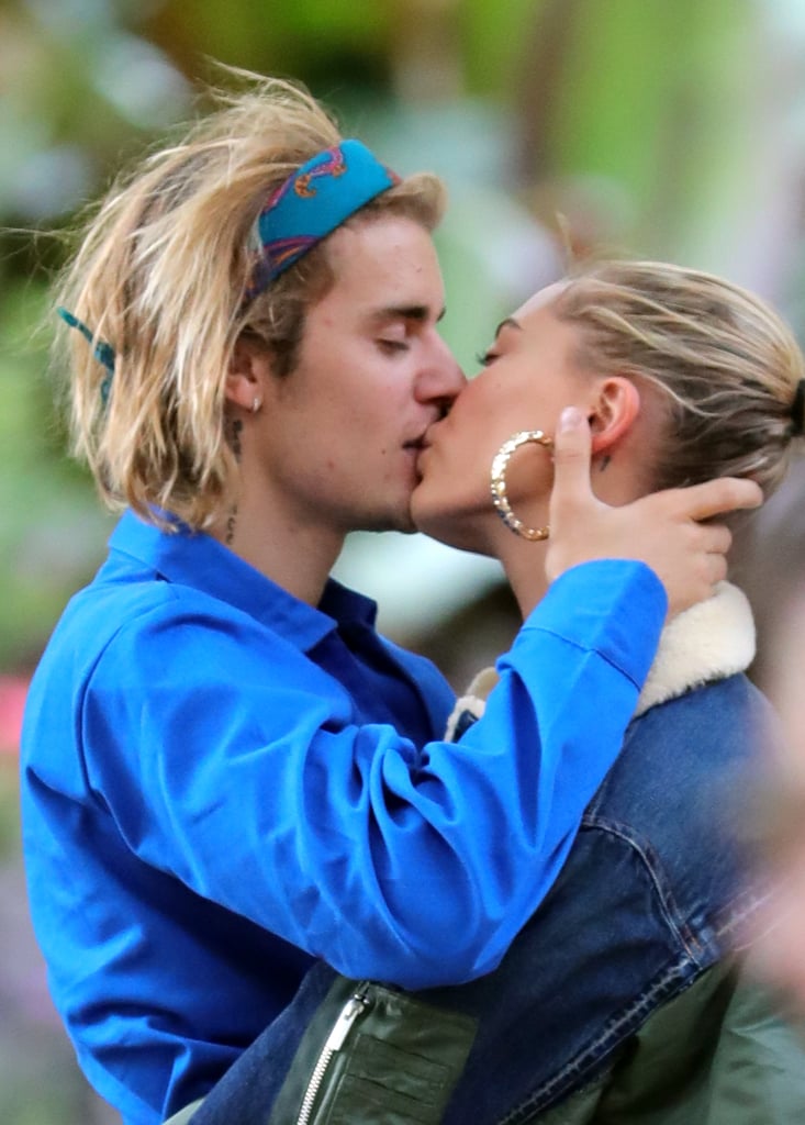 Hailey Baldwin Black Leather Pants With Justin Bieber 2018
