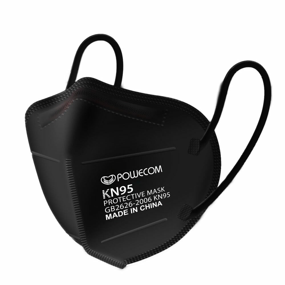 旅游的一个很好的选择:黑色Powecom KN95面罩呼吸器