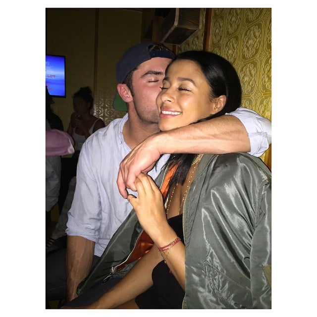 Sami played coy in this picture, sharing just an emoji of a lipstick mark.