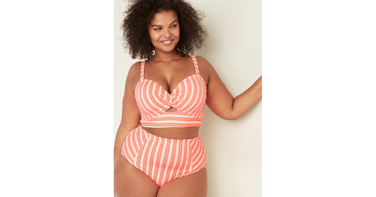 navy bandeau swim top