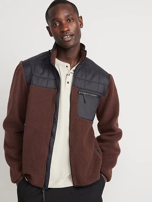 Men's Apparel & Activewear: Old Navy Cozy Sherpa Hybrid Zip Jacket