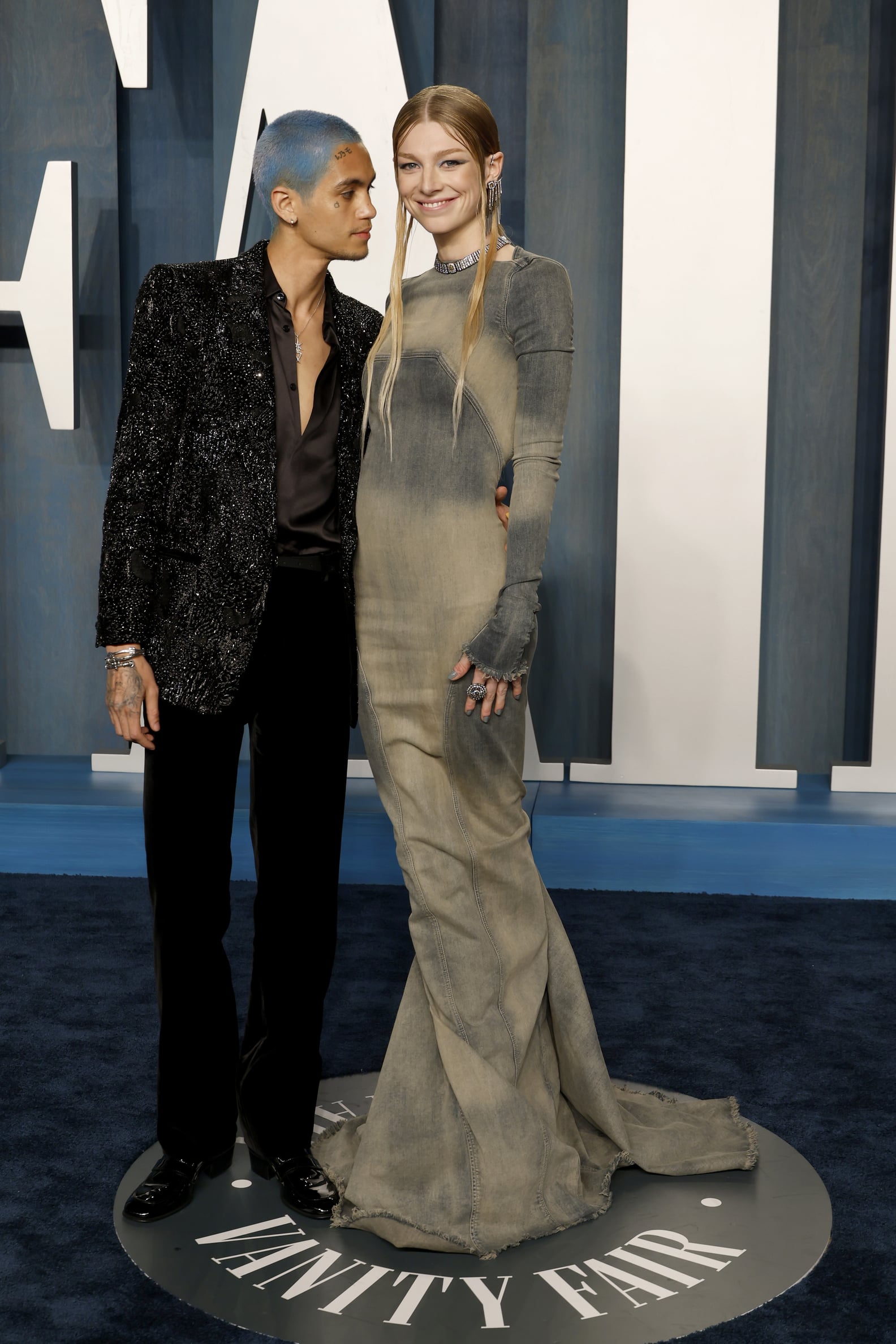 Hunter Schafer and Dominic Fike at Oscars Afterparty POPSUGAR Celebrity