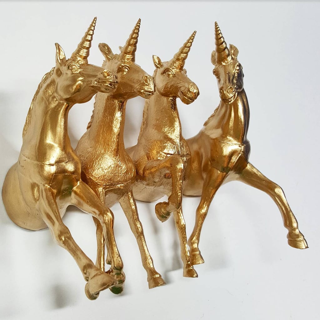 Gold Unicorn Wall Hooks ($34)