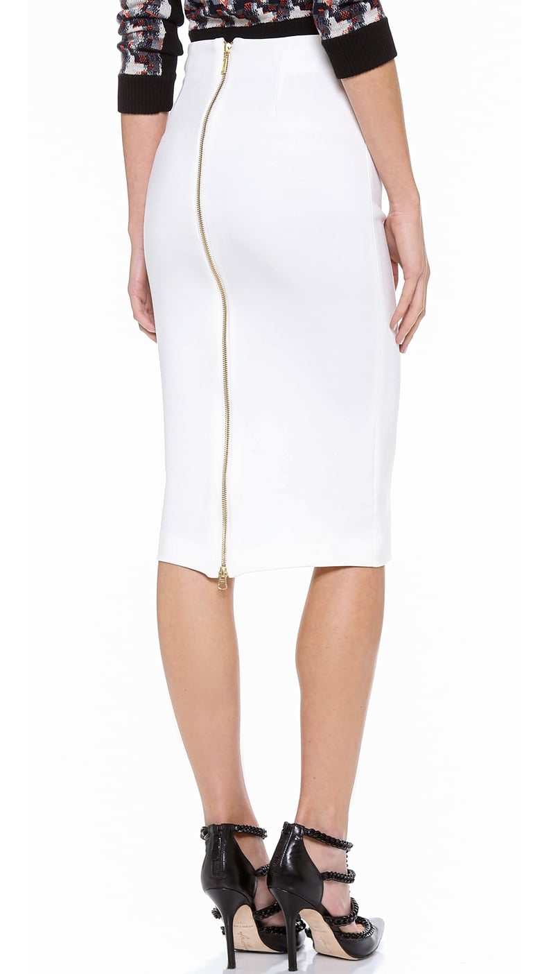 5th & Mercer White Pencil Skirt With Zipper