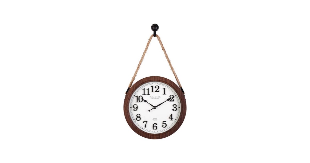 Hanging Rope Wall Clock Walmart Farmhouse Decor POPSUGAR Home Photo 3