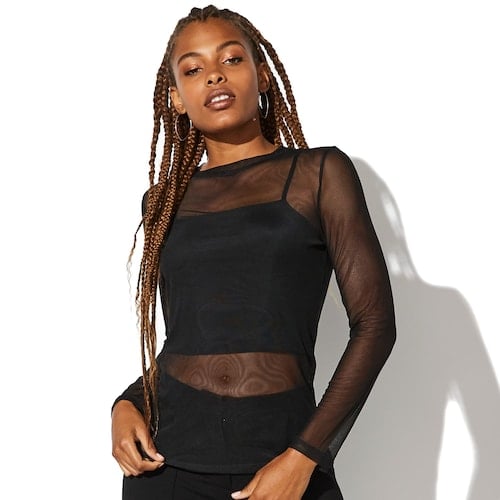 Vylette Mesh Long Sleeve Top