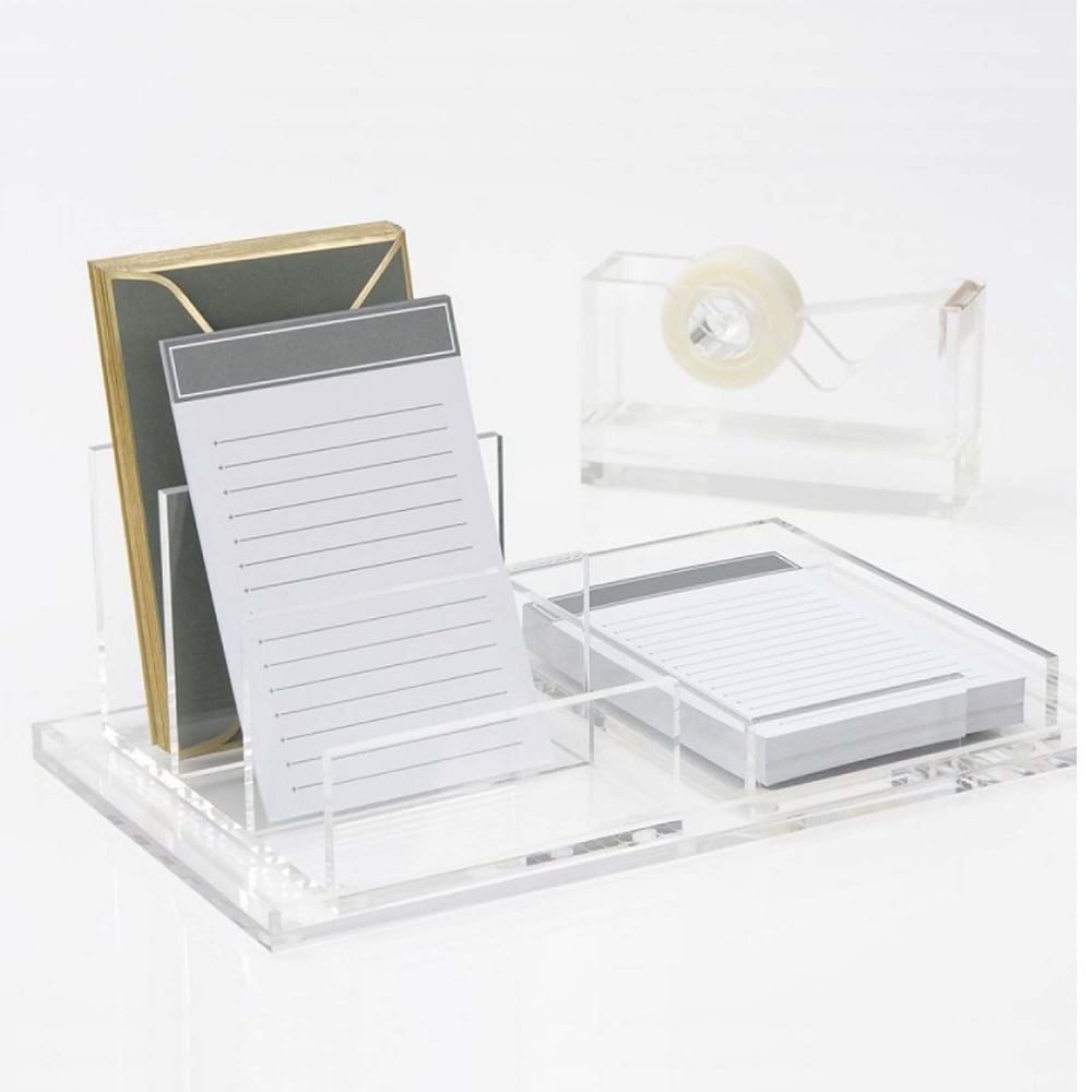 West Elm Acrylic Notepad Organizer Tray Set of 5 Best Lucite and
