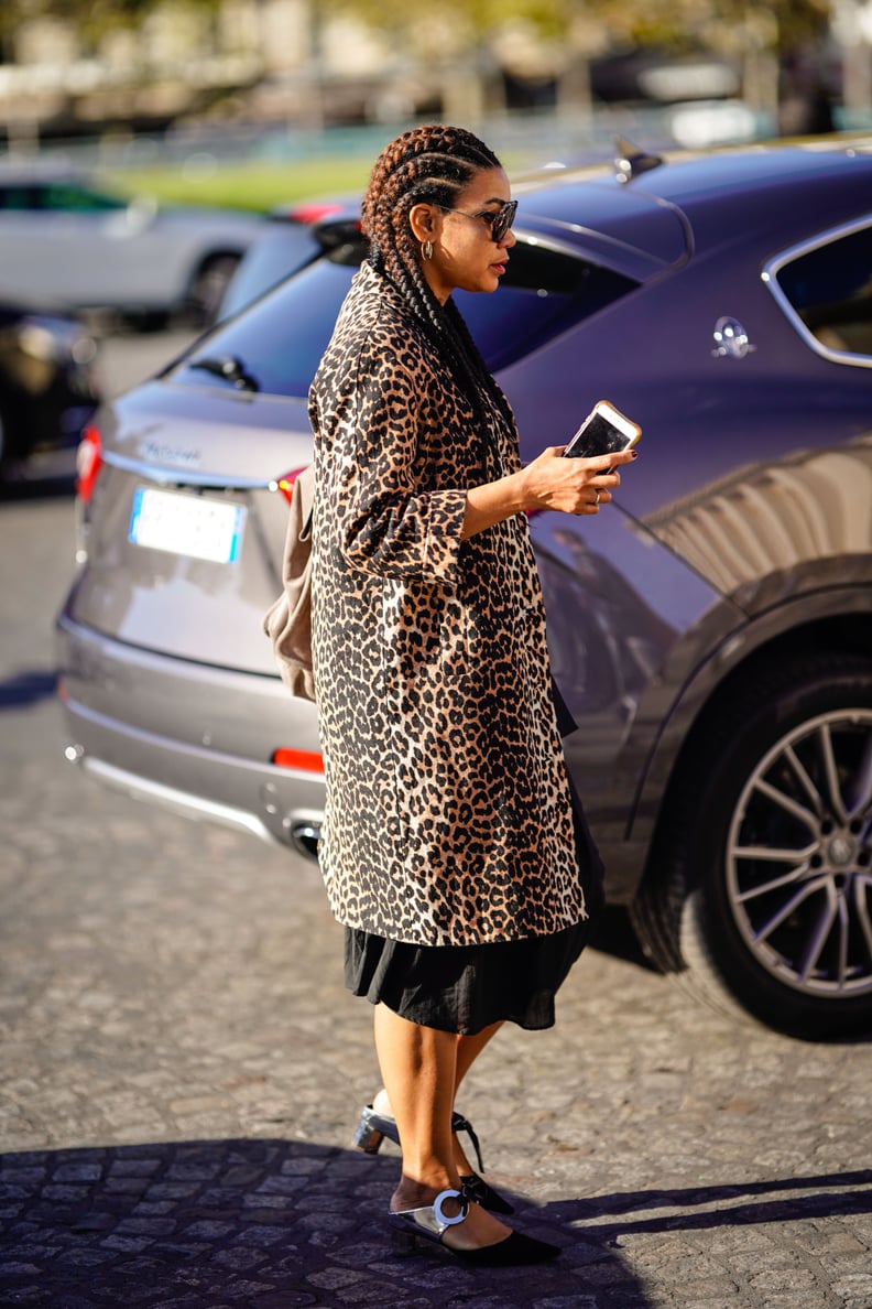 Style Your Leopard-Print Coat With: A Black Dress and Heels