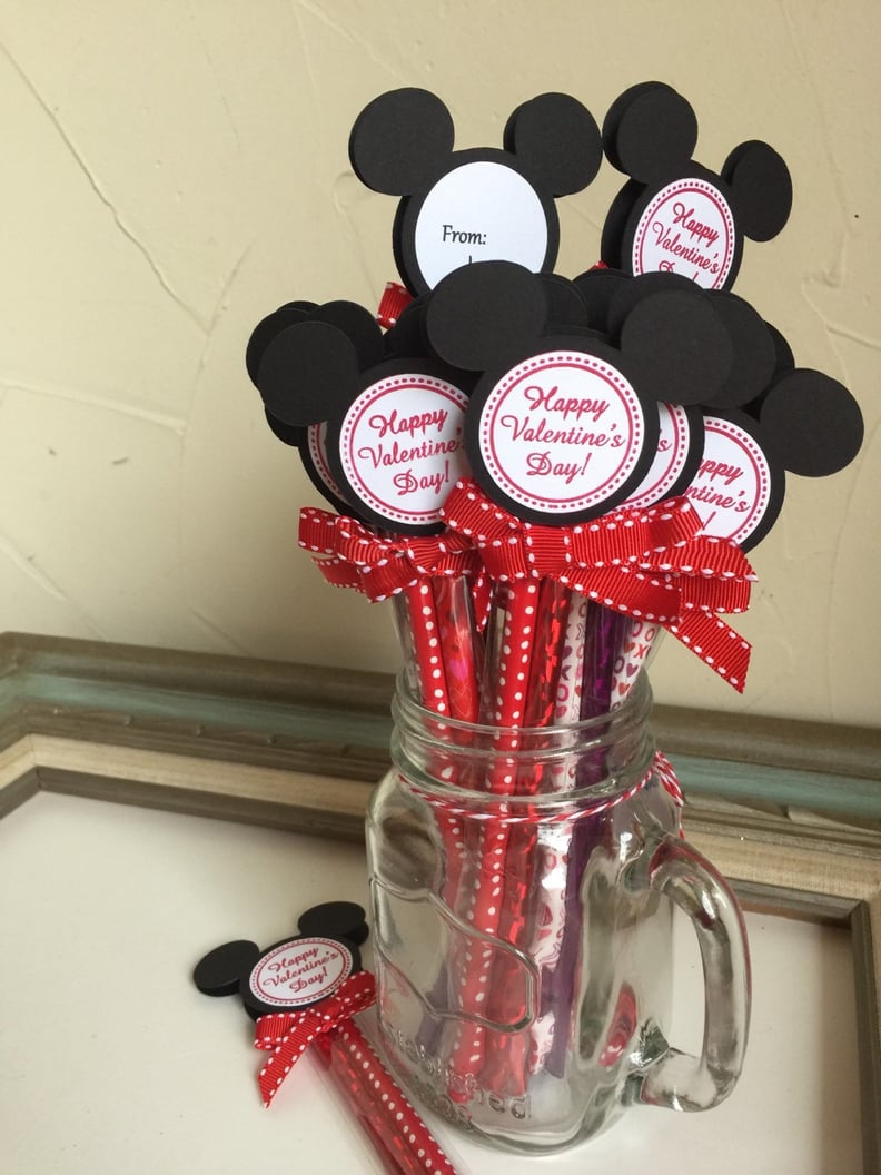 Mickey Mouse Valentine's Day Pencil Favors