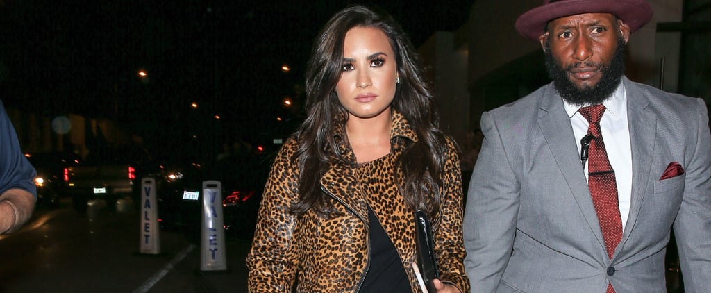 Demi Lovato's Animal-Print Skirt Suit October 2016