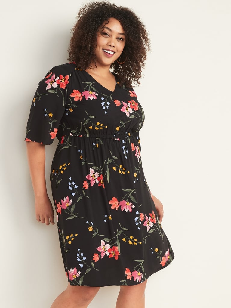 Old Navy Waist-Defined Plus-Size Flutter-Sleeve Dress