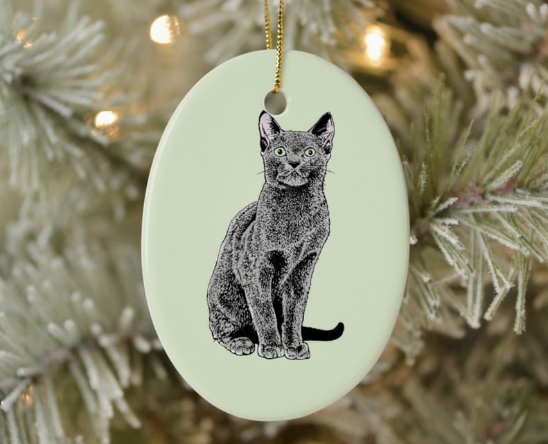 Russian Blue Ceramic Ornament