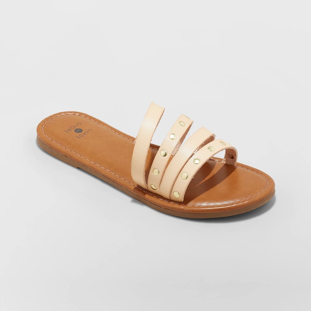 Adira Asymmetrical Four Band Slide Sandals