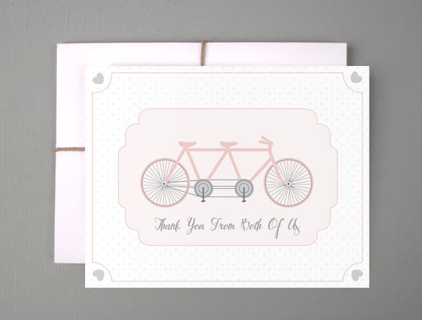 Tandem Bicycle Thank You Card