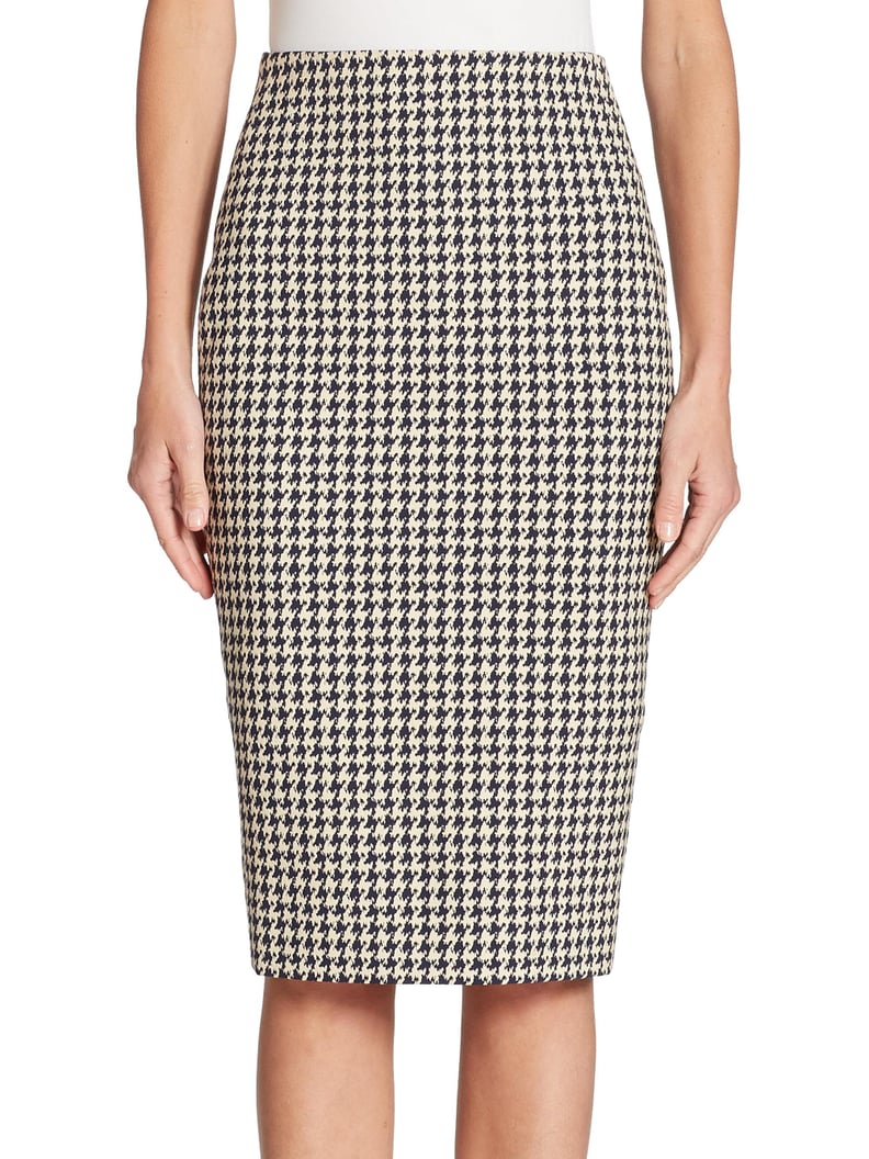 Victoria Beckham Houndstooth Pencil Skirt