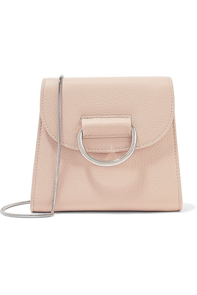 Little Liffner D Tiny Box Textured-Leather Shoulder Bag in Beige