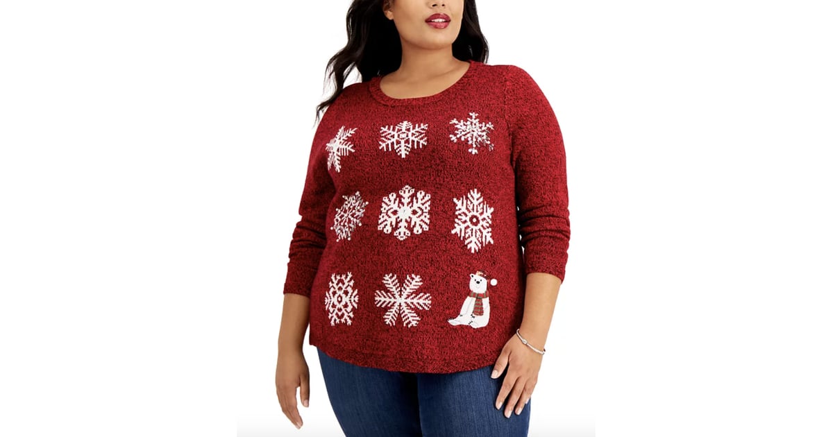 plus size snowflake sweater